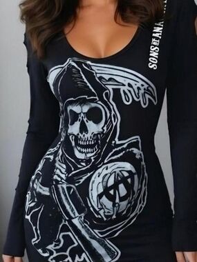 2000s y2k Sons of Anarchy graphic long sleeve shirt size medium